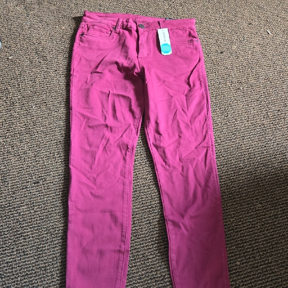 Kut From The Kloth High Rise Ankle Skinny Vibrant Pink Denim Jeans NWT
